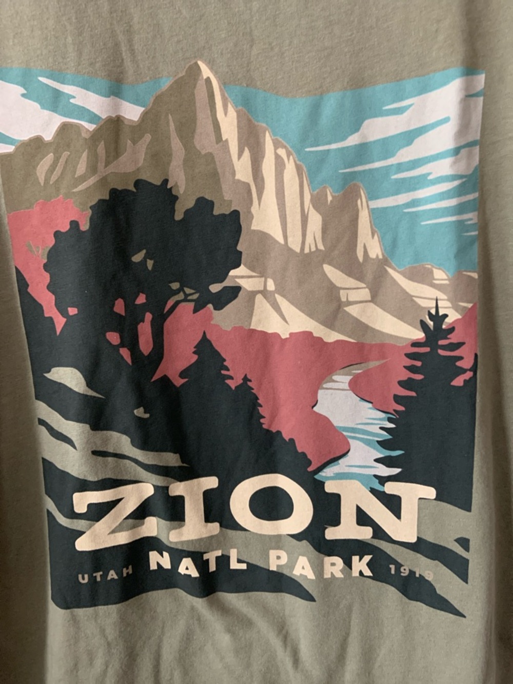 The Landmark Project Zion National Park Graphic T-Shirt Olive Green - Picture 3 of 5
